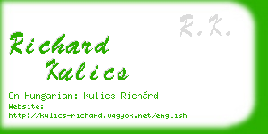 richard kulics business card
