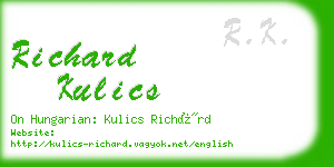 richard kulics business card